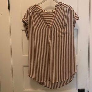 beige striped blouse